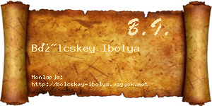 Bölcskey Ibolya névjegykártya