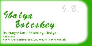 ibolya bolcskey business card