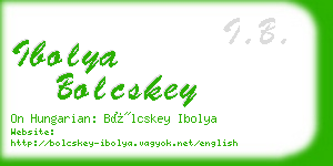 ibolya bolcskey business card